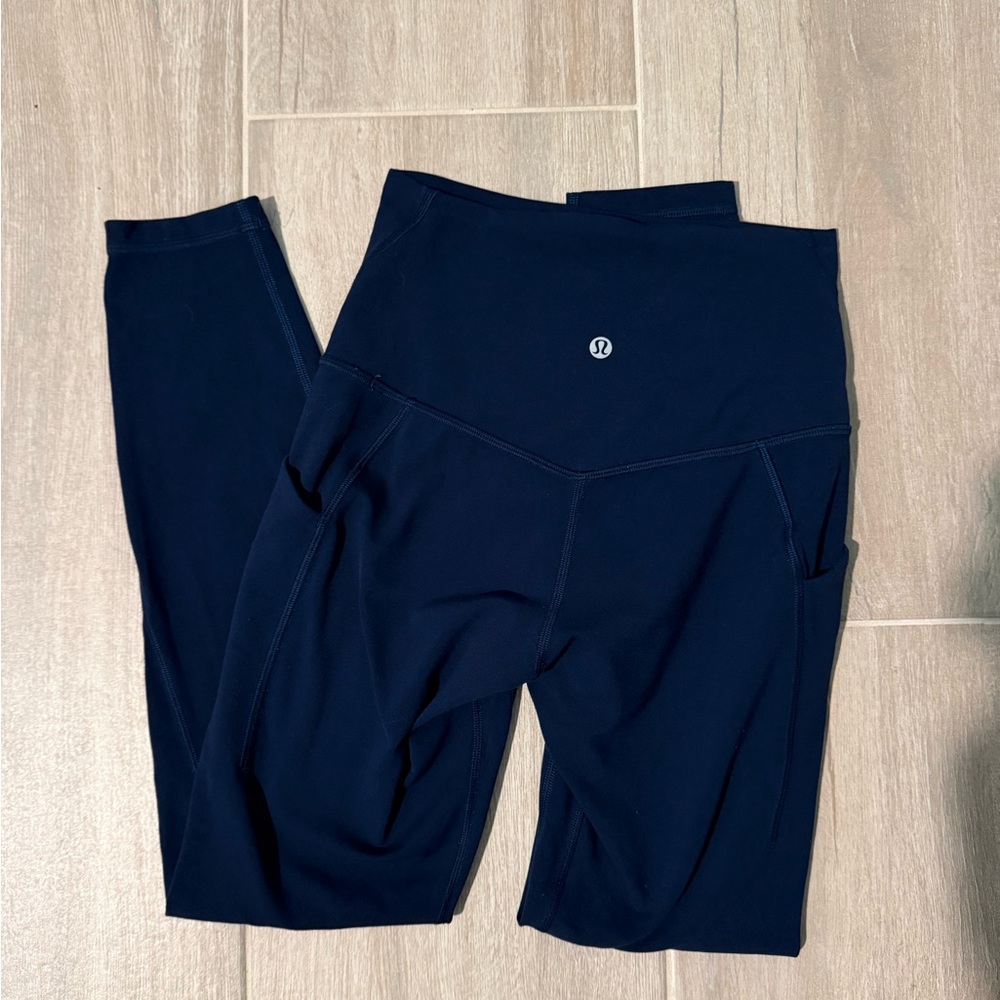 Lululemon Navy High Rise Align Leggings with Pockets Size 4 Length 25”